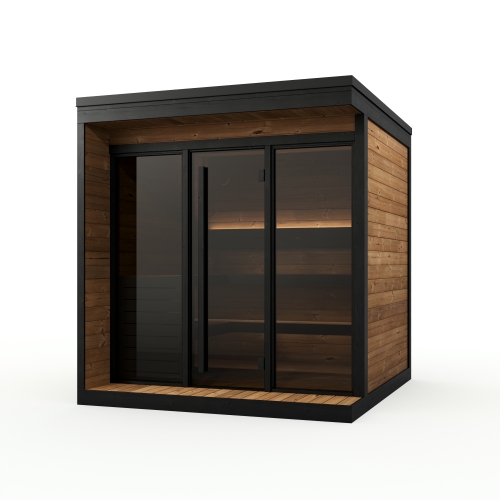 Fabius Gartensauna aus Thermoholz mit Glasfront
